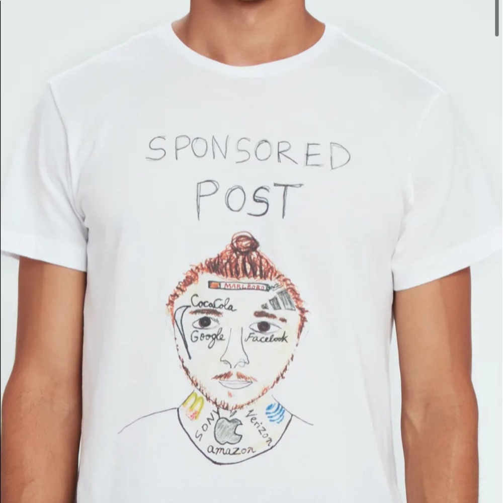 Sponsored post t-shirt, unfortunate portrait